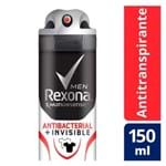 Ficha técnica e caractérísticas do produto Desodorante Antitranspirante Aerossol Antibacteriano Rexona Men Invisible 150ml