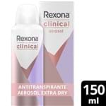 Ficha técnica e caractérísticas do produto Desodorante Antitranspirante Aerossol REXONA Clinical Extra Dry 150ml DES AER REXONA CLINICAL 91G EXTRA DRY