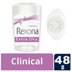 Ficha técnica e caractérísticas do produto Desodorante Antitranspirante Rexona Clinical Extra Dry Women Stick com 48g