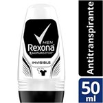 Ficha técnica e caractérísticas do produto Desodorante Antitranspirante Rexona Invisible Masculino Roll On - 50ml