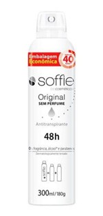 Ficha técnica e caractérísticas do produto Desodorante Antitranspirante Soffie Sem Perfume 300ml