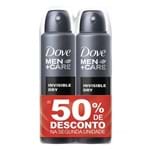 Ficha técnica e caractérísticas do produto Desodorante Dove Men + Care Invisible Dry Aerosol Antitranspirante 48h com 2 Unidades com 150ml Cada + 50% Desconto na 2ª Unidade