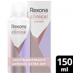 Ficha técnica e caractérísticas do produto Desodorante Feminino Rexona Clinical Extra Dry Aerosol 150ml