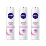 Ficha técnica e caractérísticas do produto Desodorante Nivea Aerosol Clear Skin Feminino - 3 Unidades -150ml