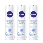 Ficha técnica e caractérísticas do produto Desodorante Nivea Aerosol Fresh Feminino 150ml 3 Unidades - NIVEA