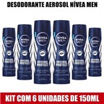 Desodorante Nívea Aerosol Original Protect For Men 150ml - Kit com 6 Unds