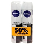 Ficha técnica e caractérísticas do produto Desodorante Nivea Invisible For Black & White Clear Aerosol 2 Unidades 150Ml