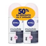 Ficha técnica e caractérísticas do produto Desodorante Nivea Invisible For Black & White Clear Roll-on 2 Unidades de 50ml Cada + 50% Desconto na 2ª Unidade