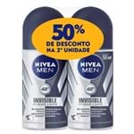 Ficha técnica e caractérísticas do produto Desodorante Nivea Men Invisible For Black & White Roll-on Antitranspirante 48h com 2 Unidades de 50ml Cada + 50% Desconto na 2ª Unidade