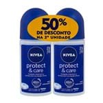 Ficha técnica e caractérísticas do produto Desodorante Nivea Protect & Care Roll-on Antitranspirante 48h com 2 Unidades de 50ml Cada 50% Desconto na 2ª Unidade