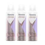 Ficha técnica e caractérísticas do produto Desodorante Rexona Clinical Aerosol Extra Dry Feminino 150ml - 3 Unidades