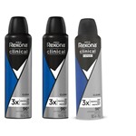 Ficha técnica e caractérísticas do produto Desodorante Rexona Men Clinical 150ml/91g. 3 Unidades - Unilever