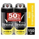 Ficha técnica e caractérísticas do produto Desodorante Rexona Men V8 Aerosol 50% de Desconto na Segunda Unidade de 150ml Cada