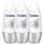 Ficha técnica e caractérísticas do produto Desodorante Rexona Roll On Sem Perfume 50ml 3 Unidades
