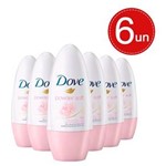 Ficha técnica e caractérísticas do produto Desodorante Roll On Dove Powder Soft 50ml - 6 Unidades
