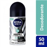 Ficha técnica e caractérísticas do produto Desodorante Roll On Nivea Invisible Black White Masculino 50ml