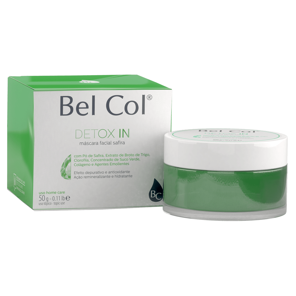 Ficha técnica e caractérísticas do produto Detox-in Mascara Safira Verde Bel Col 50g