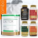 Detox Solúvel abacaxi + Capillar Hair + Óleo de coco + Óleo de cártamo Vit. E + Actlin