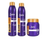 Ficha técnica e caractérísticas do produto Detra Blond Care Shampoo 1Lt + Restore 1Lt + Máscara 500g Gde - R
