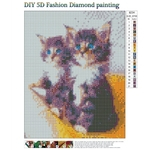 Ficha técnica e caractérísticas do produto Diy cheio de diamantes Diamantes diamantes dois gatos Q234 Moda Bordados