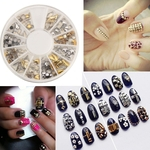 Ficha técnica e caractérísticas do produto DIY várias cores de forma de rebite legal caviar unhas adesivos unhas nail art decoração decoração decalque