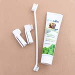 Ficha técnica e caractérísticas do produto Dog Pet Higiene Oral Dentes Care Kit de Limpeza Escovas Escova de dentes Pasta de dentes Set