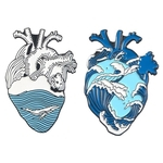 Ficha técnica e caractérísticas do produto Dos Desenhos Animados Coração Ocean Art Brooch Do Coração Forma Collar Pin Moda Roupas Acessórios
