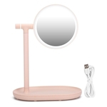 Ficha técnica e caractérísticas do produto Double-Sided Rotating LED Cosmetic Mirror Desktop Non-Slip Magnifying Makeup Mirror