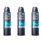 Ficha técnica e caractérísticas do produto Dove Clean Comfort Desodorante Aerosol Masculino 89g (Kit C/03)