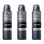 Dove Invisible Dry Desodorante Aerosol Masculino 89g (kit C/03)