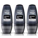 Ficha técnica e caractérísticas do produto Dove Invisible Dry Desodorante Rollon Masculino 50ml (Kit C/03)