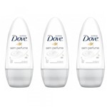 Ficha técnica e caractérísticas do produto Dove S/ Perfume Desodorante Rollon Feminino 50ml (Kit C/03)