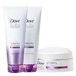 Ficha técnica e caractérísticas do produto Dove Vitality Rejuvenated Kit Shampoo 200Ml + Condicionador 200Ml + Creme de Tratamento 350G