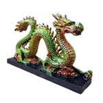 Ficha técnica e caractérísticas do produto Dragão Chinês do Mar Serpente Verde Base Estátua Decoração