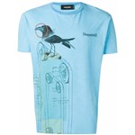 Ficha técnica e caractérísticas do produto Dsquared2 Camiseta com Estampa de Pássaro - Azul
