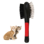 Ficha técnica e caractérísticas do produto Dupla face escova de animal de estimação cão gato cabelo aliciamento de pele derramamento ferramenta pente de limpeza