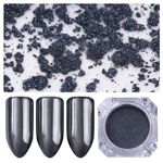 Ficha técnica e caractérísticas do produto Efeito De Espelho Preto Shinning Glitter Pigment Dust Women Party Nail Art Powder