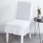 Ficha técnica e caractérísticas do produto Elastic Ruffled Chair Cover for Home Office Hotel Decoração home chair