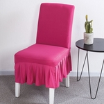 Ficha técnica e caractérísticas do produto Elastic Ruffled Chair Cover for Home Office Hotel Decoração Cadeira Coberta