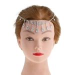 Ficha técnica e caractérísticas do produto Elegante Cristal Nupcial Waterdrop Lantejoulas Borla Forhead Headpiece Jóias