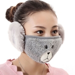 Ficha técnica e caractérísticas do produto 2 em 1 Unisex Inverno aquecedores de orelha Máscara ajustáveis ¿¿orelha regalos Plush encantadora engraçada