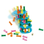 Ficha técnica e caractérísticas do produto Empilhamento De Madeira Pisa Torre Bloco De Construção Bebê Criança Brinquedo Equilíbrio Jogo Azul