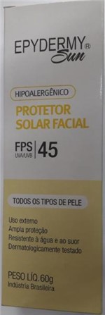 Ficha técnica e caractérísticas do produto Epydermy Sun Protetor Solar Facial FPS 45 60g - Tayuyna