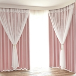 Ficha técnica e caractérísticas do produto Gostar Escavado Estrelas sombreamento dupla camada cortinas cortina com Lace para o quarto do Sala Kid