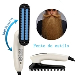 Escova de alisador de barba elétrica pente de estilo de barba de endireitamento de cabelo escova de alisador de barba desengatante para homens PRITECH