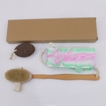 Ficha técnica e caractérísticas do produto Amyove Lovely gift Escova de cerdas + pedra-pomes + Flower Bath Voltar Strap Set