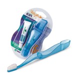 Ficha técnica e caractérísticas do produto Escova Dental Kin Viagem com 2 Cremes Dentais Fluor