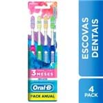 Ficha técnica e caractérísticas do produto Escova Dental Oral-B Indicator Color Collection 4 Unidades