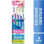 Ficha técnica e caractérísticas do produto Escova Dental Oral-B Indicator Colors N°35 Colection 4 Unidades