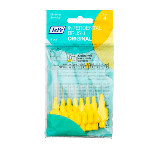 Ficha técnica e caractérísticas do produto Escova Dental Tepe Interdental Amarela 0,7mm